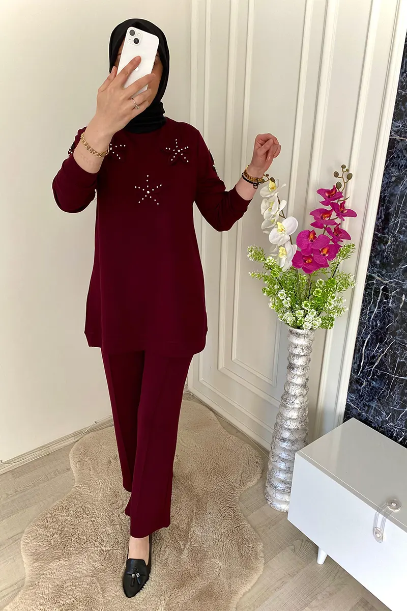 2li taş incili bordo takım2